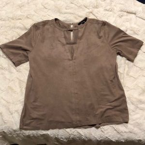 Beautiful Camel Keyhole Blouse